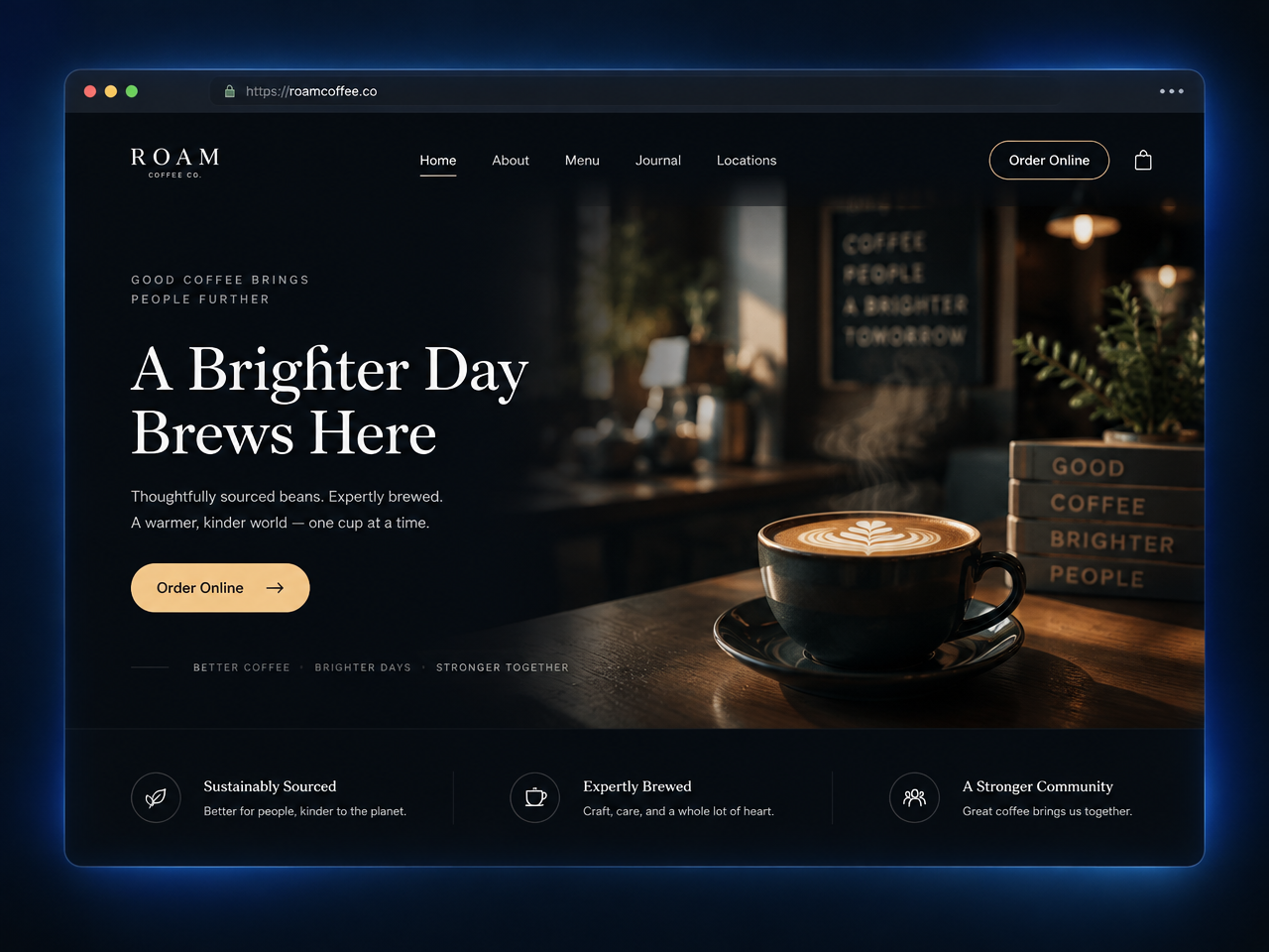 Demo concept: example small business website shown in a browser window